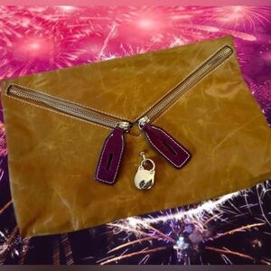 Melie Bianco Vegan Leather Designer Clutch